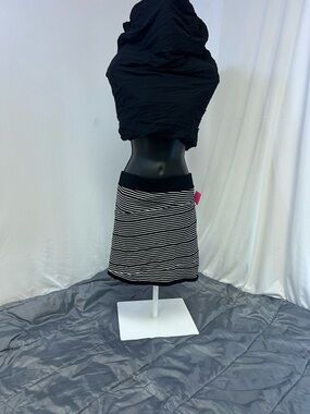 Xhilaration Black and White Striped Mini Skirt